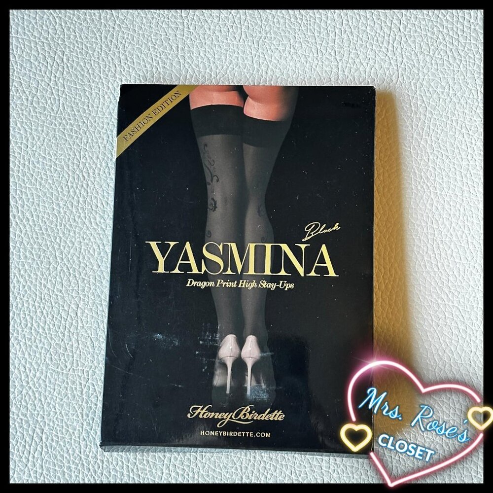 UNOPENED Honey Birdette Yasmina Black Stockings Size Small